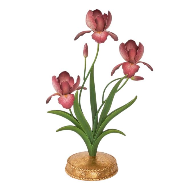 Juliska Meadow Walk Iris 14" Centerpiece Candelabra, Pink