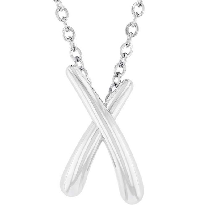 Sterling Silver X Pendant, 18"