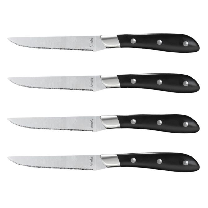 Couzon Achille ABS Black Knives, Set of 4