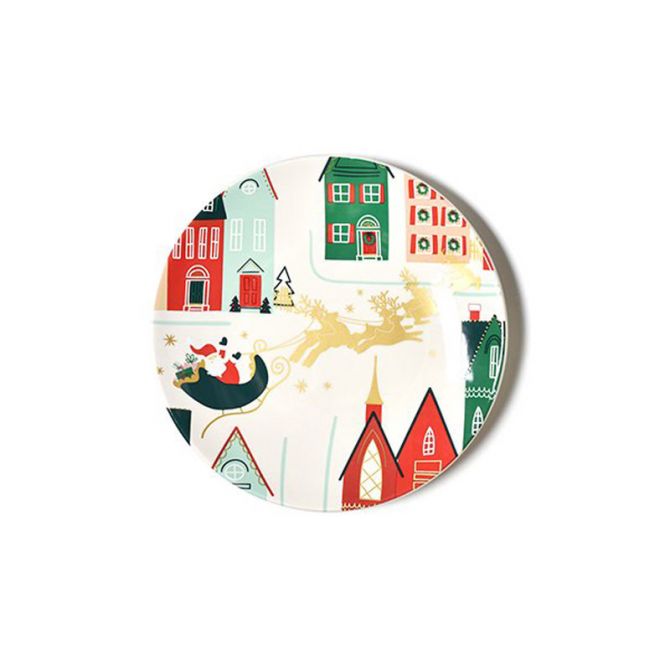 Coton Colors Vintage Christmas Village Salad Plate, VCV-8SPL