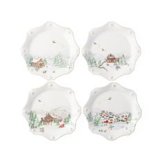 Juliska Berry and Thread North Pole Scalloped Salad Plate, Set of 4