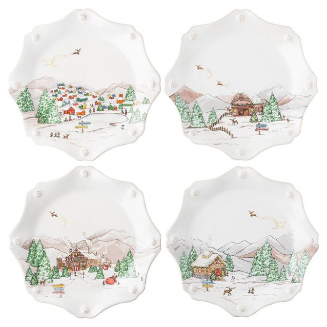 Juliska Berry and Thread North Pole Scalloped Salad Plate, Set of 4