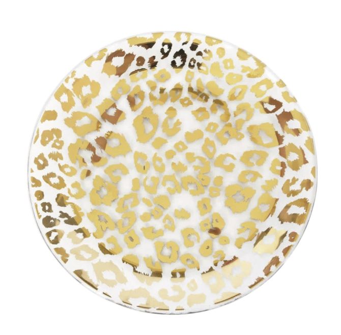 Annieglass Cheetah Gold Salad Plate