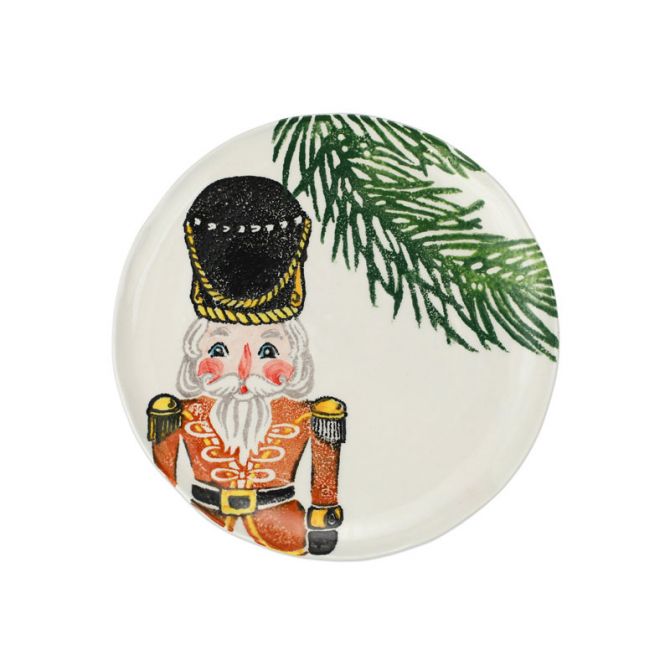 Vietri Nutcrackers Gold Salad Plate