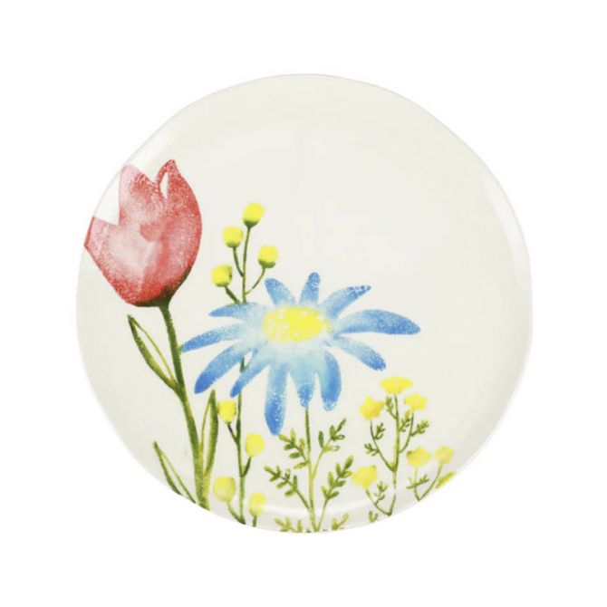 Vietri Fiori Di Campo Tulip and Daisy Dinner Plate