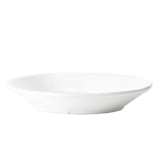 Vietri Melamine Lastra Shallow Bowl, White