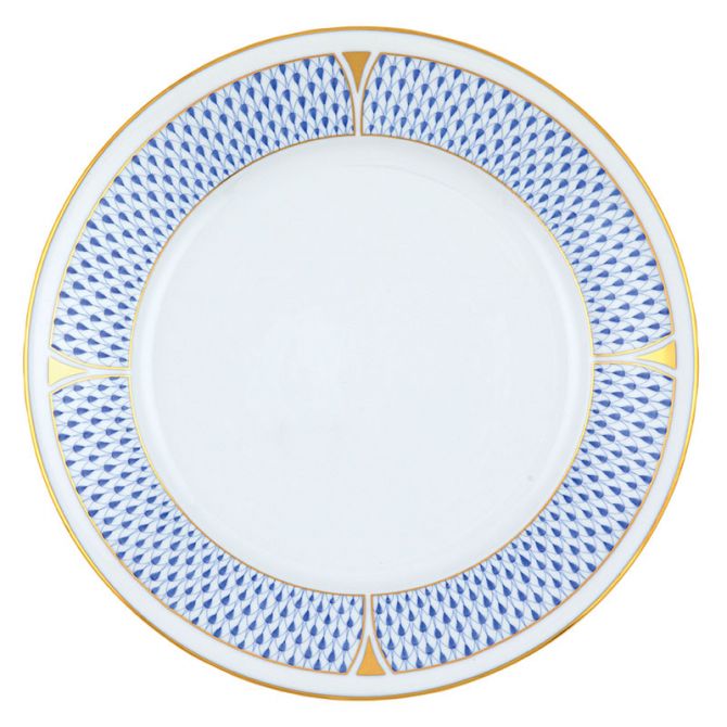 Herend Art Deco Dinner Plate, Blue