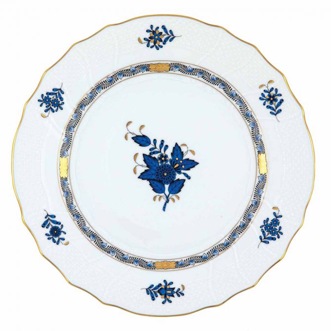 Herend Chinese Bouquet Black Sapphire Dinner Plate