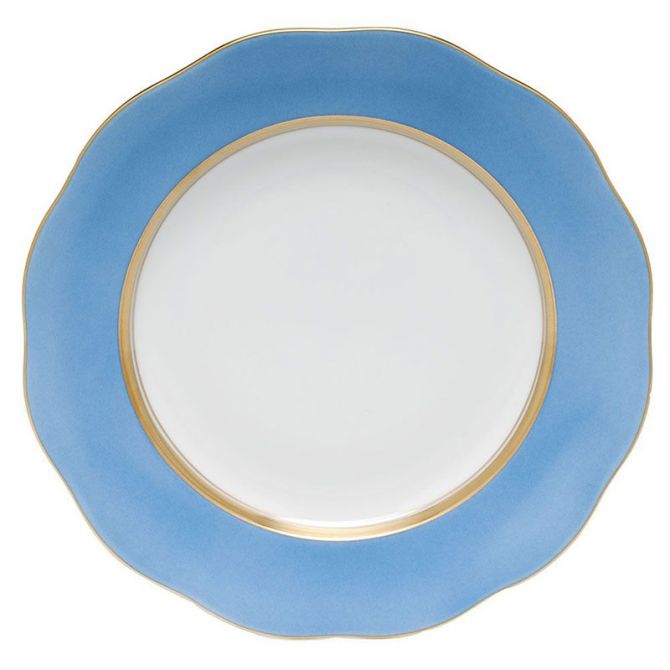 Herend Silk Ribbon Dessert Plate, Cornflower Blue