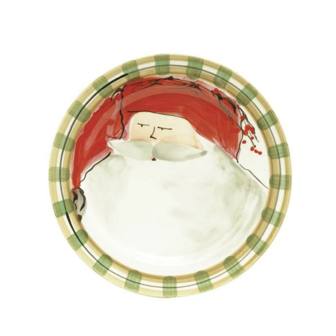 Vietri Old St. Nick with Red Hat Round Salad Plate