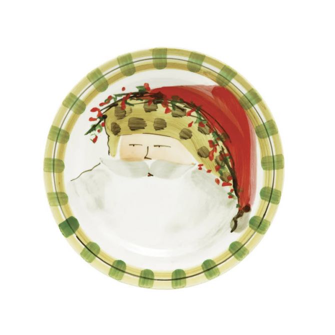 Vietri Old St. Nick with Animal Hat Round Salad Plate