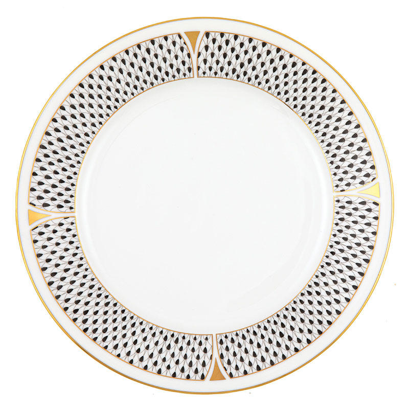 Herend Art Deco Dinner Plate, Black 