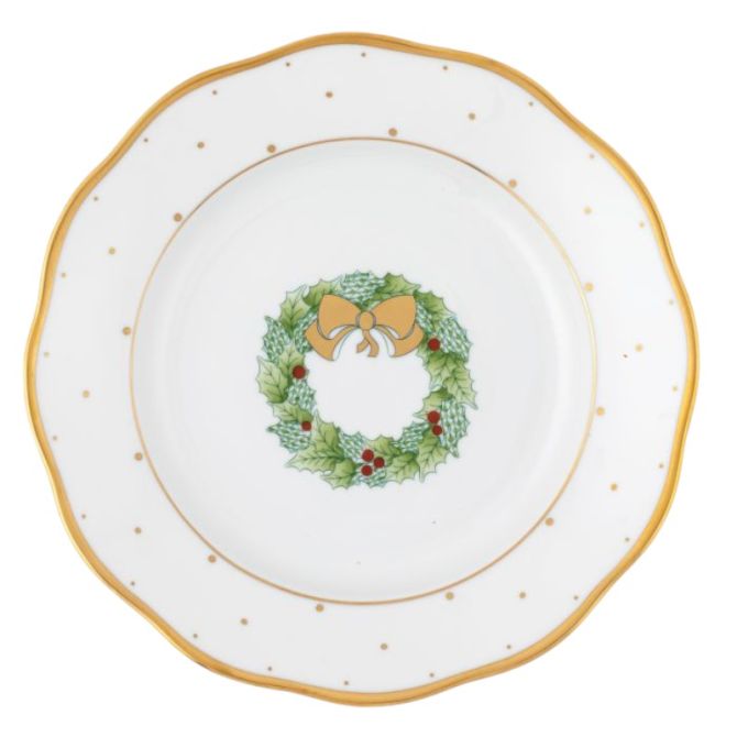 Herend Christmas Wreath Dessert Plate