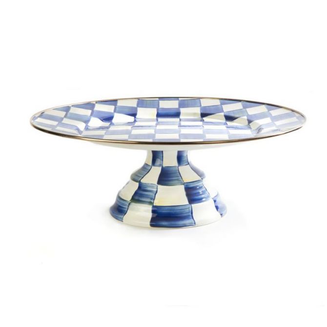 MacKenzie-Childs Royal Check Pedestal Platter, Large