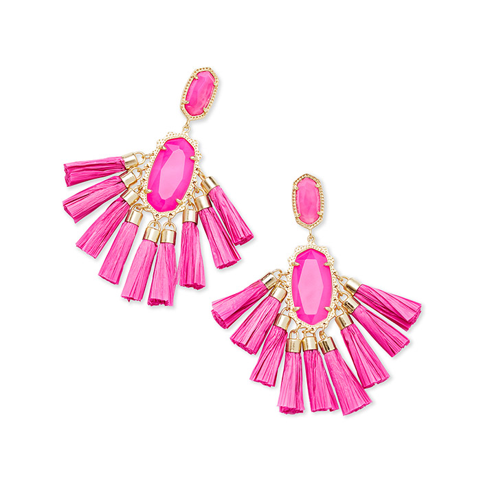 Kendra Scott Cristina Statement Earrings Red Tassels