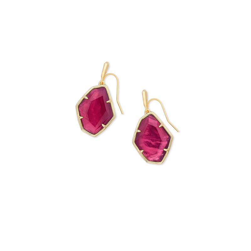 Kendra Scott Dax Gold Drop Earrings In Berry Illusion 