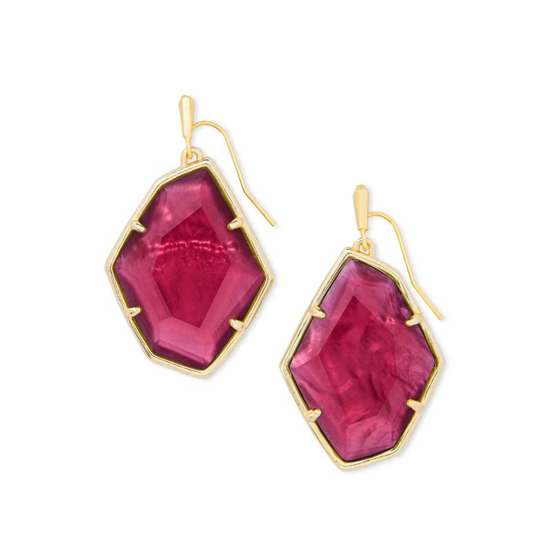 Kendra Scott Dunn Gold Drop Earrings in Berry Illusion | 4217700832 ...