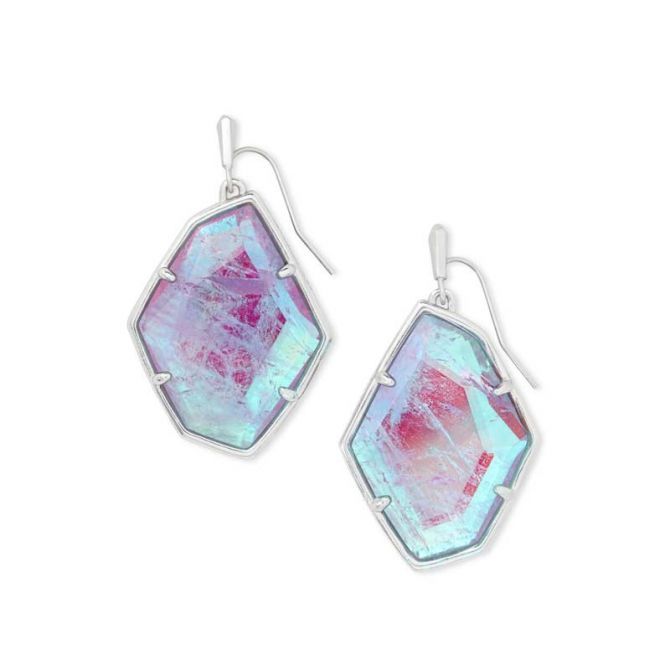 Ellms silver stud earrings sale in amethyst dichroic glass