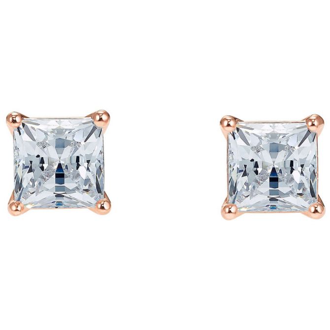 Swarovski Attract Pierced Earrings, White in Rose Gold Tone