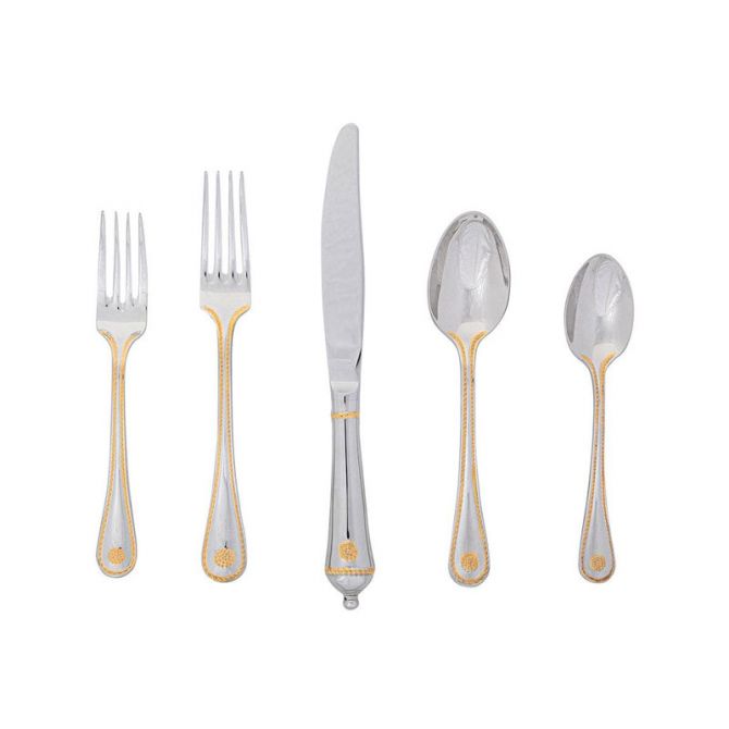 Juliska Berry and Thread Polished with Gold Accents 5 Piece Place Setting