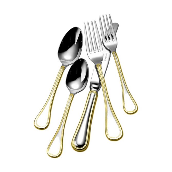 Couzon  Lyrique Gold Accent 5 Piece Place Setting