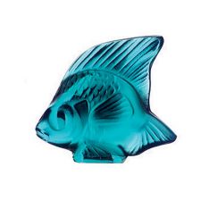 Lalique Fish Sculpture, Turquoise