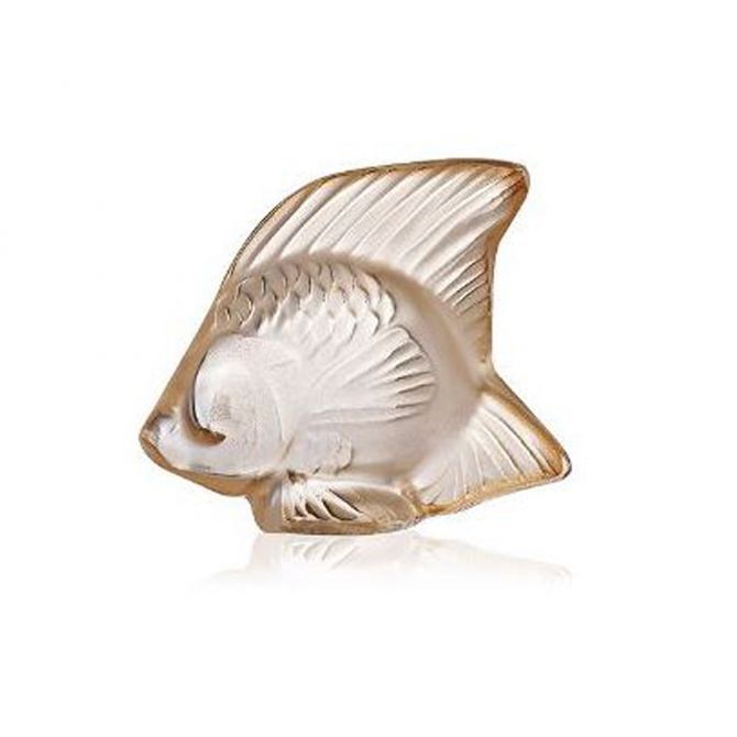 Lalique Fish Figurine, Gold Lustre