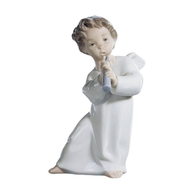 Lladro Angel with Flute Figurine