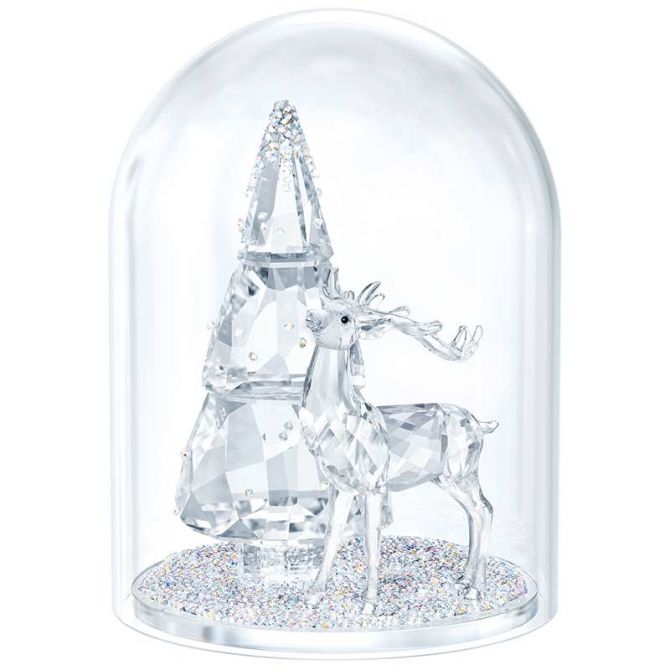 Swarovski Bell Jar - Pine Tree & Stag