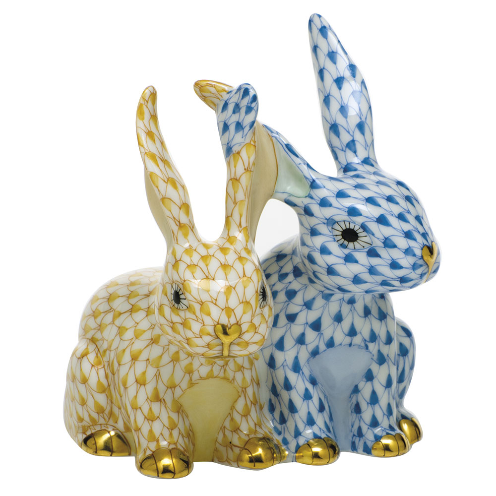 Herend Twisted Bunnies, Blue & Yellow SVHBJ16092000 Borsheims