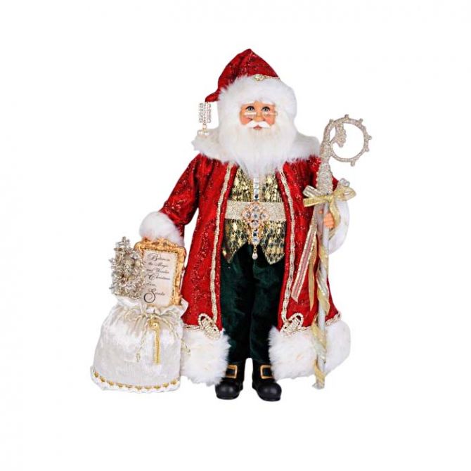 Karen Didion Lighted Jewel Traditional Elegance Santa Figure