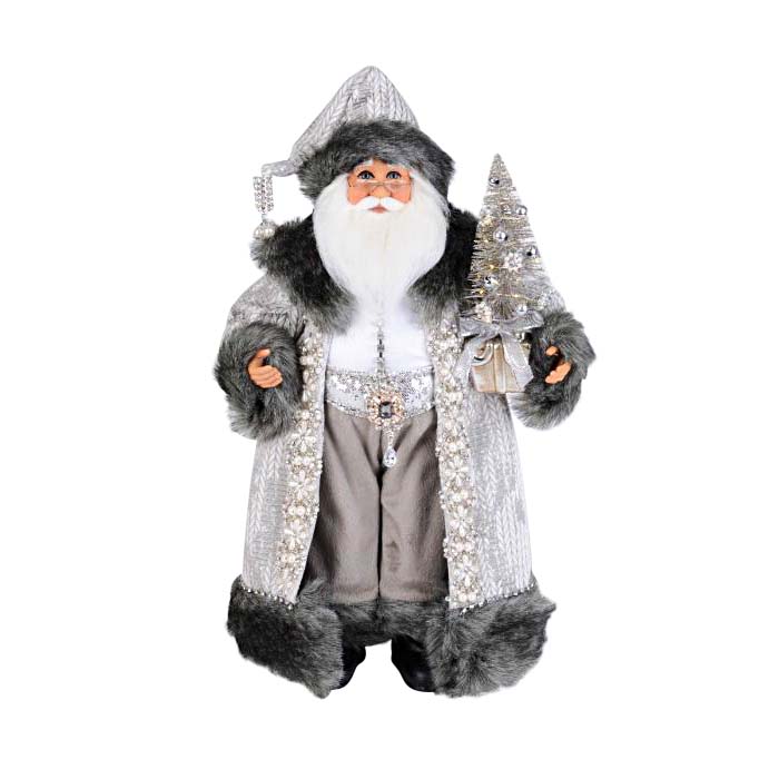 Karen Didion Lighted Jewel Platinum Elegance Santa Figure | CC18-46 ...