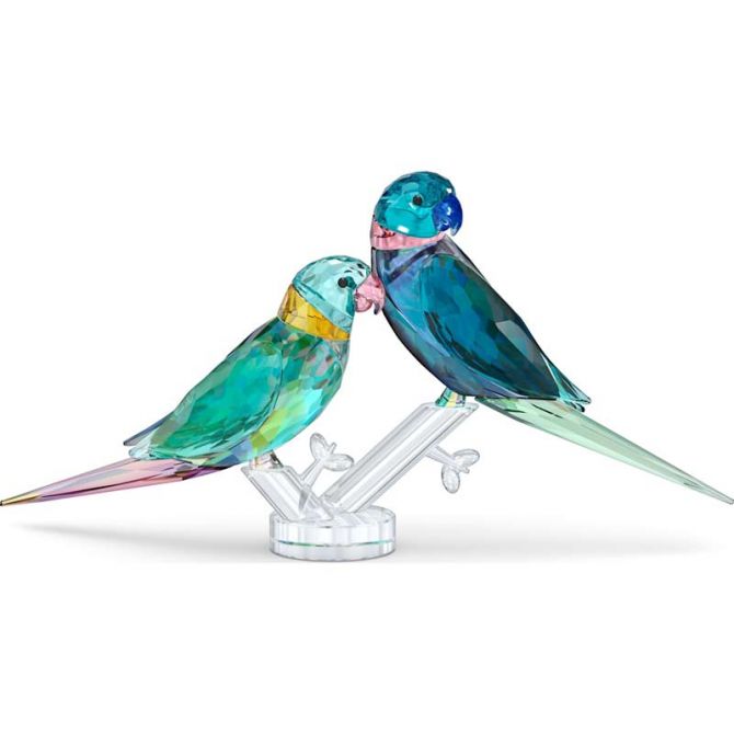 Swarovski Jungle Beats Parakeet Couple Fife and Fifer Figurine