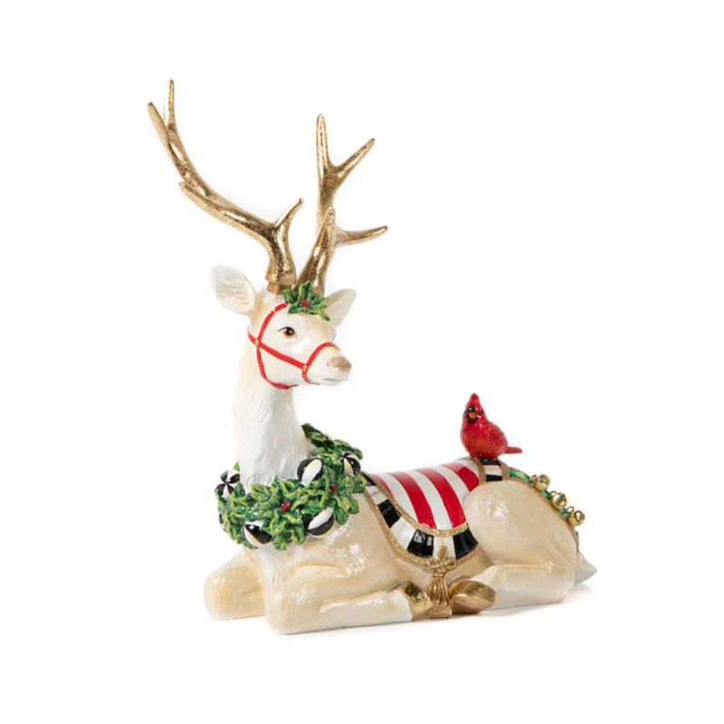 Mackenzie-childs Jolly Sitting Deer, White 