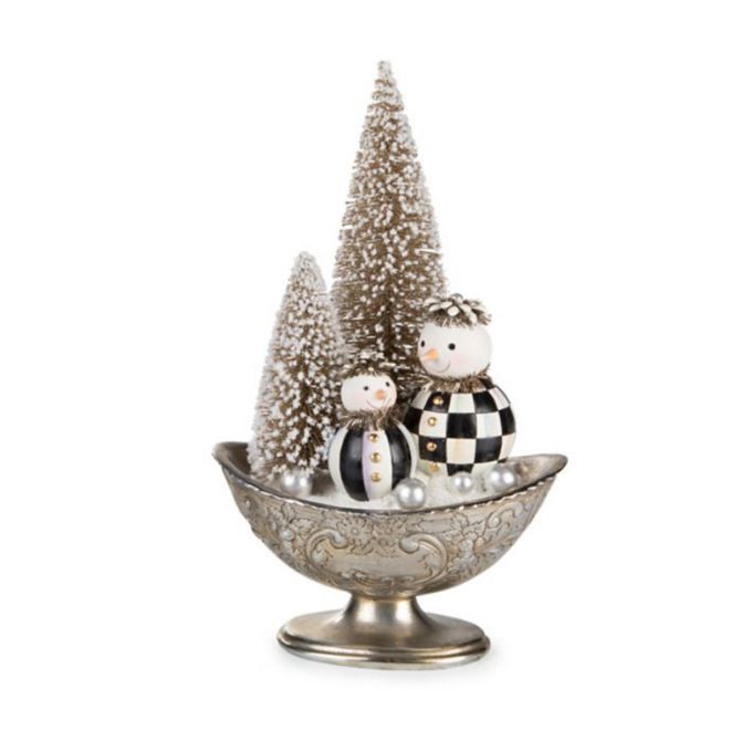 MacKenzie-Childs Vintage Silver Snowman Arrangement