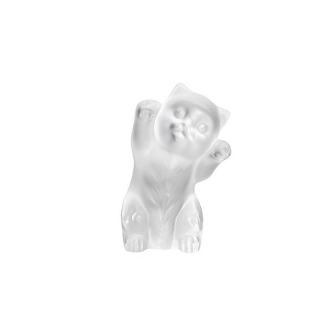 Lalique Kitten Sculpture, Clear