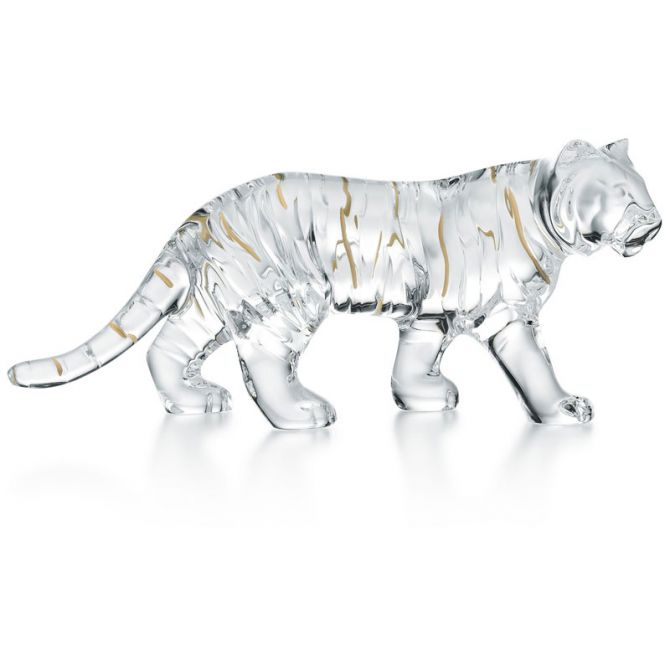 Baccarat Zodiaque Tiger 2020 Figure, Gold and Clear Stripe