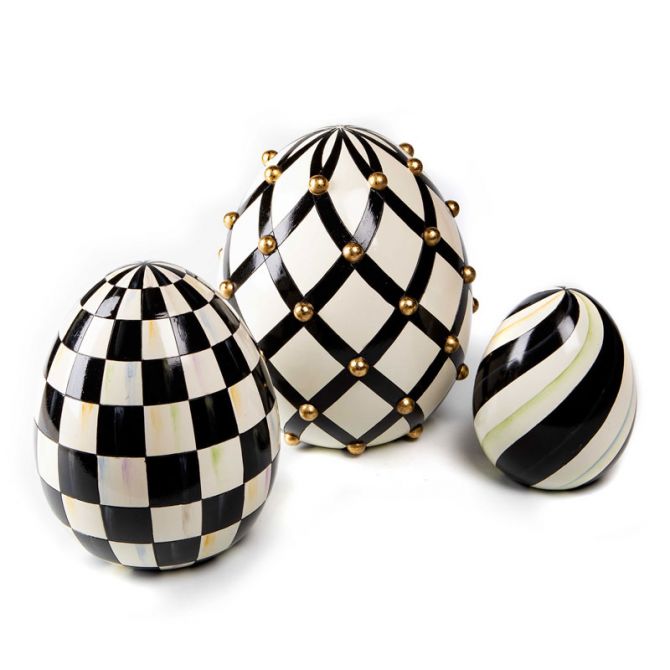 MacKenzie-Childs Courtly Coronation Eggs, Set of 3