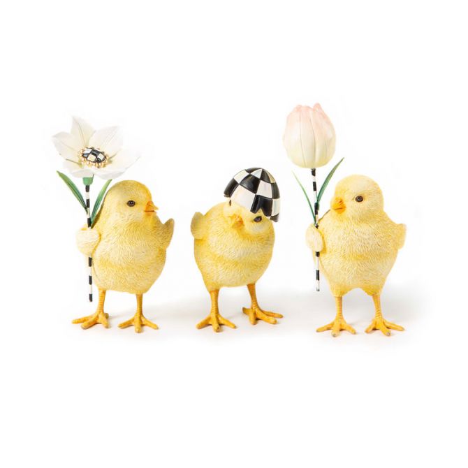 MacKenzie-Childs Rose Garden Chicks, Set of 3