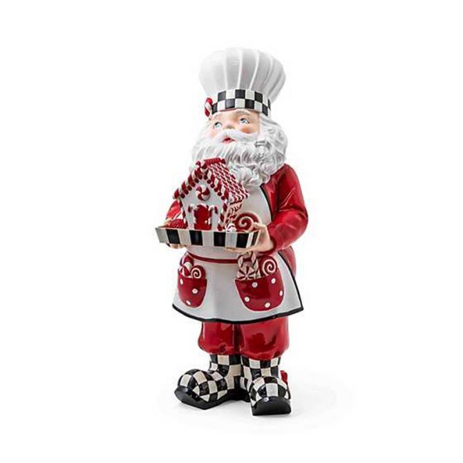 MacKenzie-Childs Peppermint Chef Santa Figure