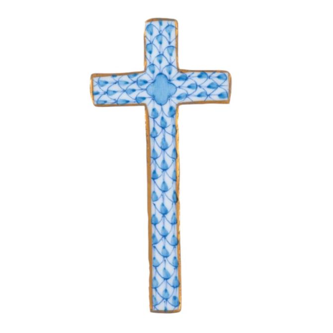 Herend Miniature Cross, Blue