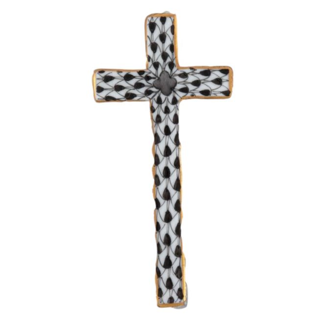 Herend Miniature Cross, Black