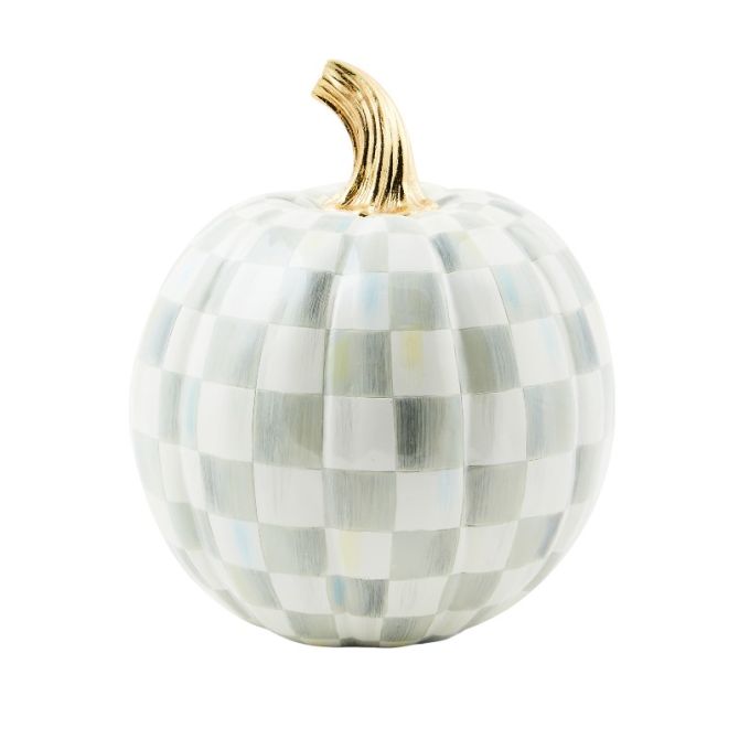 MacKenzie-Childs Sterling Check Pumpkin, Small