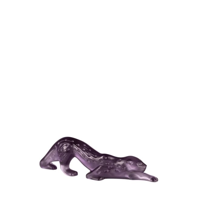 Lalique Zeila Panther Small Sculpture, Purple Crystal