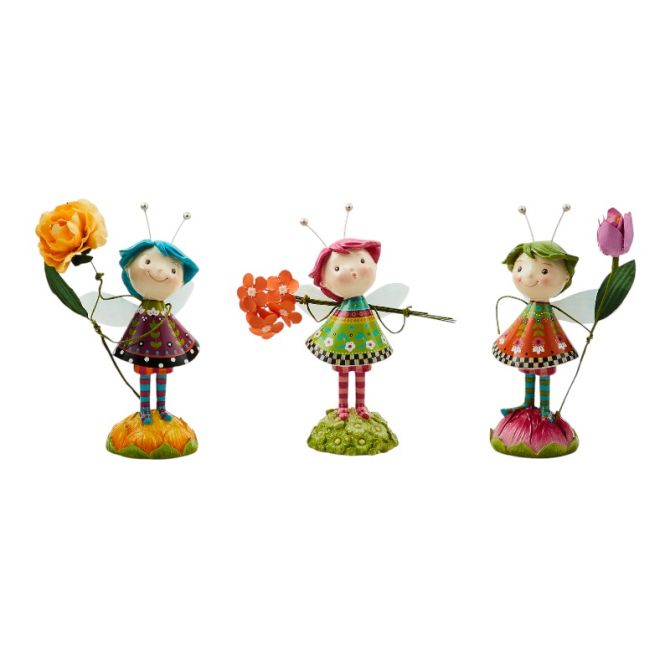 MacKenzie-Childs Calico Spring Fairies, Set of 3