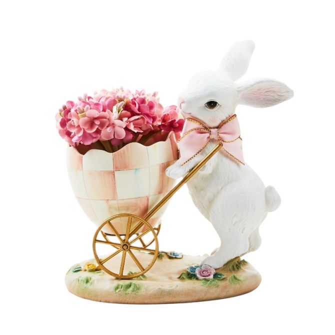 MacKenzie-Childs Rosy Meadow Bunny Egg Cart