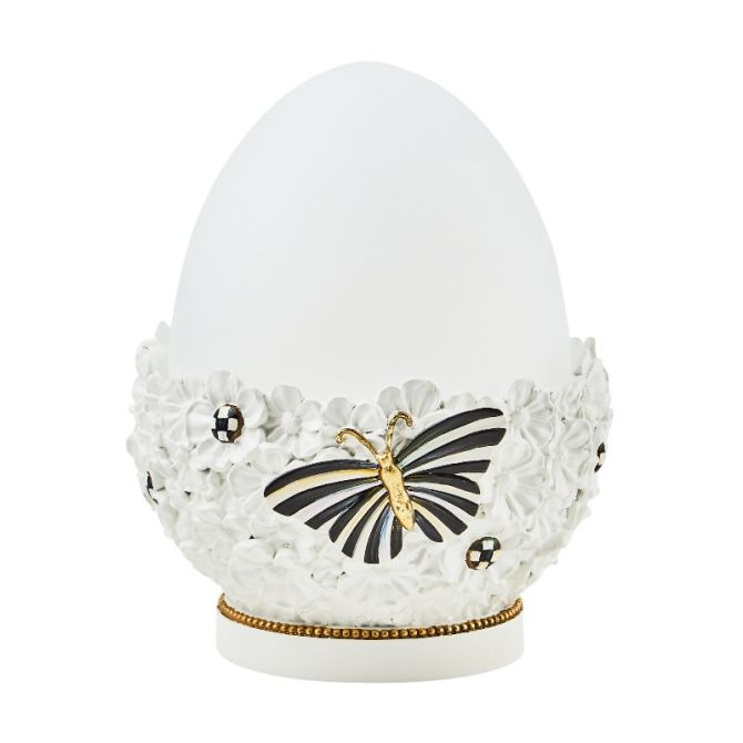 MacKenzie-Childs White Rabbit Illuminated Egg