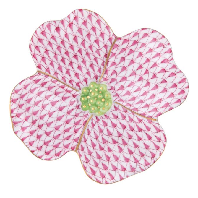 Herend Dogwood Flower Figurine, Raspberry