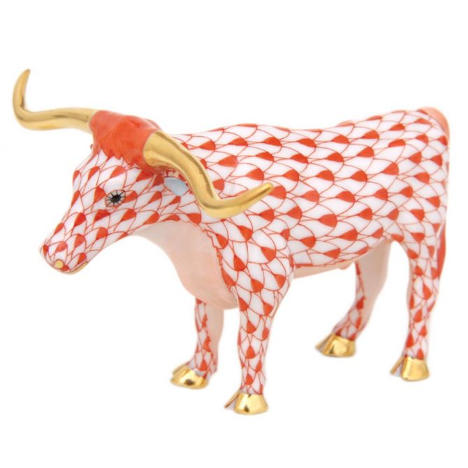 Herend Longhorn Figurine, Rust