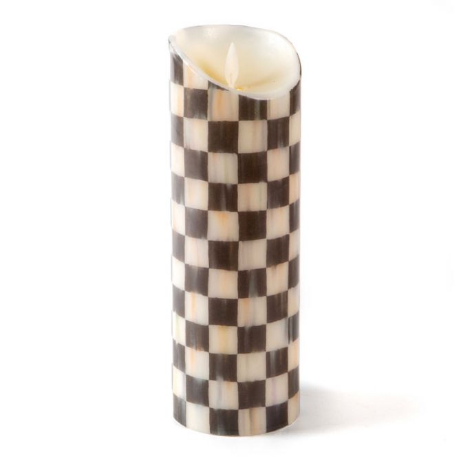 MacKenzie-Childs Courtly Check Flicker Pillar, 9"